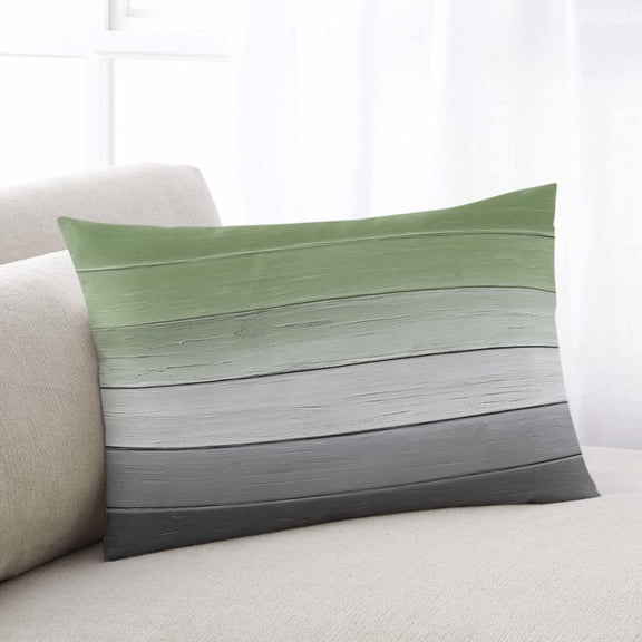 Sage Green Gray Standard Size Pillow Cover,Pillowcase Protectors with Zipper,Breathable Decorative Throw Pillow Case Cover,Vintage Country Ombre Chic Wooden Grain Pillow Shams for Couch 20x26Inch