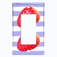 thumbnail image 5 of Metal Light Switch Plate Cover Ripe Red Strawberry Purple Stripes FUT005, 5 of 13