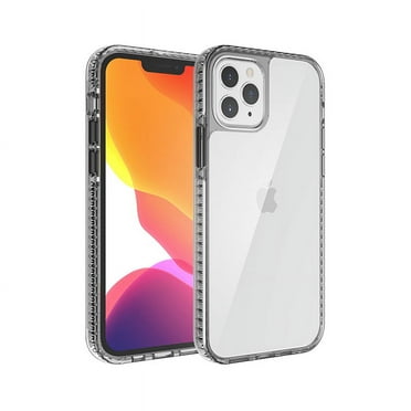 for Apple iPhone 12 Pro Max (6.7") Crystal Clear Rugged Shockproof Hybrid PC TPU Colorful Buttons Military Grade Protection Back Cover ,Xpm Phone Case [Black]