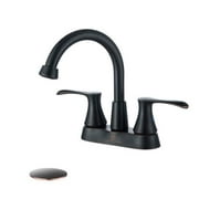 HOMELODY Bathroom Faucet with Drain assembly, 2-Handle Oil Rubbed Bronze Swivel Spout
