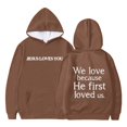 thumbnail image 4 of Youth Hoodies Jesus Loves You Hoodies Fashion Long Sleeves Loose Pullover Love Heart Letter Print Sweatshirt Kids New Year Sweatshirts for Boys Girls 9-10 Years, 4 of 5