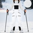 thumbnail image 2 of WAVSUF Girls Boys Snow Ski Overalls Multi Pockets Puffer Down Insulated Ripstop Snowboarding Winter Pants White 4, 2 of 9