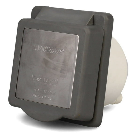 Marinco Boat Shore Power Inlet 301EL-B.GRAY.RV | Easy Lock 125V 30A