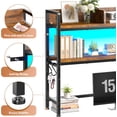 thumbnail image 4 of SONGMY 45.2" Desk Shelf，2-Tier Adjustable Multipurpose Solid Wood Desktop Hutch Shelf，Countertop Storage Organizer Rack with 3 Desktop Display Rack for Dorm,Office Home,Rustic Brown, 4 of 9
