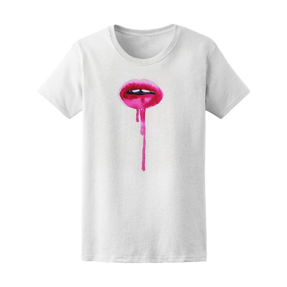 Beautiful Woman Lips Watercolor Tee Women's -Image by Shutterstock