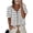 White, variant on Women's Short Sleeve Sweater Spring Summer Crochet Knit Tops V Neck Striped Button Down Dressy Casual Blouses
