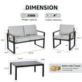thumbnail image 4 of NATURAL EXPRESSIONS 4-Piece Patio Furniture Set Metal Modern Sectional Outdoor Conversation Sets, Gray, 4 of 9