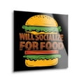 thumbnail image 2 of Socialize For Food Orange Burger 12 x 12 Glass Wall Hanging Sign, 2 of 4