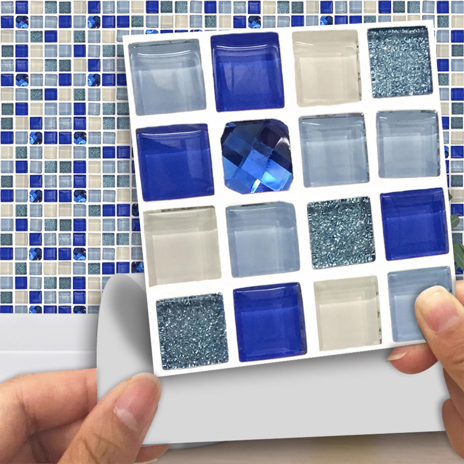 TOPINCN 18pcs Mosaic Tile Transfer Stickers Bathroom Kitchen DIY Home(10cm*10cm),waterproof Tile Sticker