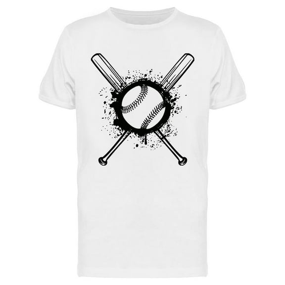 Banner. Crossed Baseball Bats T-Shirt Men -Image by Shutterstock, Male Large