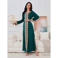 thumbnail image 1 of Longue robe Dorée de Style Moyen-Orient Musulman Jupe Élégante (Vert, M), 1 of 5