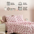 thumbnail image 4 of THD Pink Bows Printed Kids Bed Sheets - 3 Piece - Patterned Teen Girls Bed Sheet Set - Wrinkle Resistant & Ultra Soft - Fits Mattresses up to 15 Inches Deep - Twin, 4 of 6