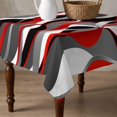 thumbnail image 4 of Red Stripe Table Cloth Waterproof Tablecloths, Grey White Ombre Geometric Modern Abstract Tablecloth Dining Table Cover for Kitchen Party Tabletop Outdoor, Square Tablecloth 60x60 Inch, 4 of 9