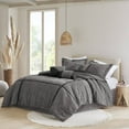 thumbnail image 3 of 7 Piece Micro Corduroy Comforter Set Grey Cal King, 3 of 10