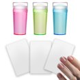 thumbnail image 1 of 3 juegos de punta francesa de estampador de uñas de silicona, Kit de estampador de uñas de punta francesa de estampador de silicona con raspador, 1 of 6