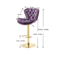 thumbnail image 2 of Luccalily Counter Height Bar Stools,Velvet 360° Swivel Adjustable Bar stools with Back and Footrest,Modern Design and Golden Base for Kitchen,Bistro Pub, Dining Room Counter, 2 of 14