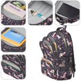 thumbnail image 4 of Unicorn and Floral Purple Pattern Backpack for School, Cute School Bag with Adjustable Shoulder Straps and Padded Back, 16.9"x12.6"x5.9", 4 of 5