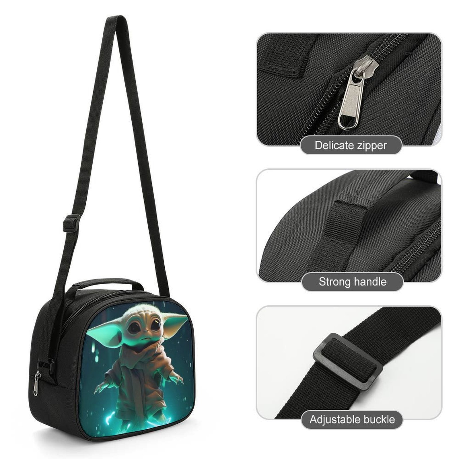 Baby Yoda (48) Cartoon Lunch Bags Are Suitable For Work Travel And Outdoor Activities One size