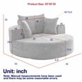 thumbnail image 5 of 55" Upholstered Chaise Lounge Indoor, 360° Swivel Barrel Chair with Wide Armrest and Three Pillows, Oversized Chenille Accent Arm Chair for Living Room Bedroom Reading, Green, 5 of 9