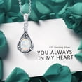 thumbnail image 6 of Cuoka Opal Urn Necklace 925 Sterling Silver Teardrop Urn for Ashes Pendant Necklaces with 18+2'' Chain Embedded Opal Memorial Jewelry Gift for Women Grandma Grandpa Dog Cat, 6 of 7