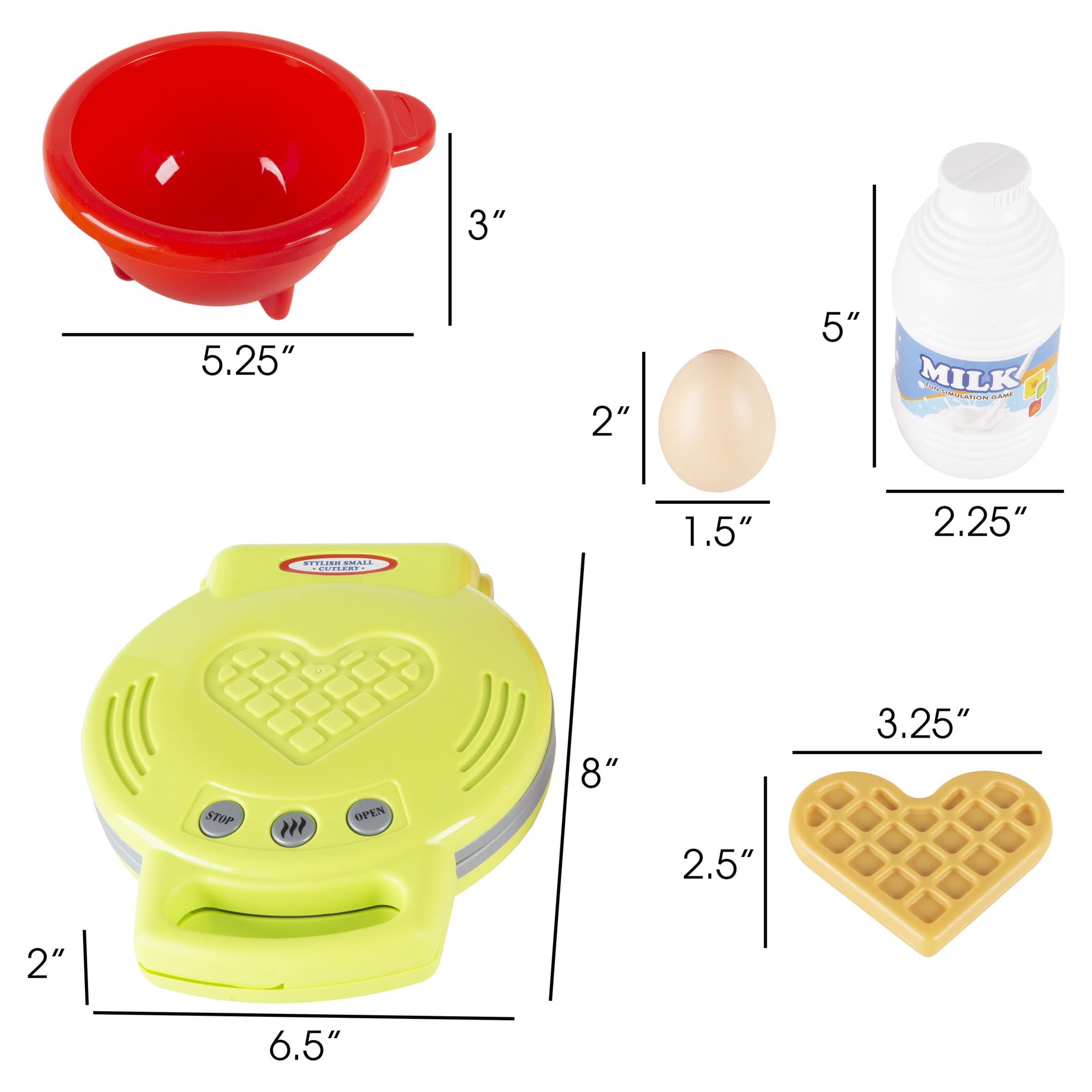 Kids Toy Waffle Iron Set with Music and Lights - Fun Pretend Play Waffle Making Kit by Hey! Play! - image 2 of 7