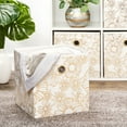 Mainstays Collapsible Fabric Cube Storage Bin (10.5" x 10.5"), Gold Metallic