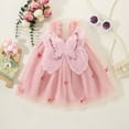 thumbnail image 5 of MEZZALL Newborn Girls Sleeveless Butterfly Tulle Lace Ruffles Dress Dance Party Princess Dresses Sundress Leisure Sundress, Pink, 6-12 Months, 5 of 6