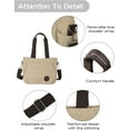thumbnail image 4 of Women’s Large Canvas Tote Bag Convertible Backpack Lightweight Crossbody Shoulder Bag Multi-pocket Top Handle Work Bag, 4 of 6