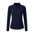 thumbnail image 6 of ClodeEU Women's UPF 50+ Sun Protection Long Sleeve Half Zip Top with Notch Collar ,Lightweight Athletic Hiking Shirt Navy,Womens Plus S, 6 of 6