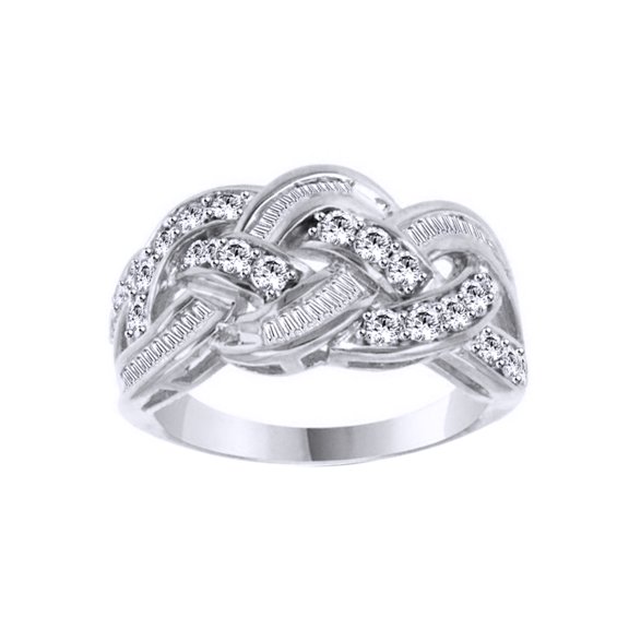 AFFY White Natural Diamond Fashion Ring In 10k White Gold (1 Cttw)