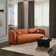 thumbnail image 6 of Bodur Japandi Style Luxury Modern Orange Boucle Fabric Curvy Arm Couch, 6 of 6