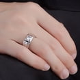 thumbnail image 6 of Men’s 1.0 Ct Moissanite Engagement Ring Silver 18K Gold Plated D Color VVS1 Clarity Round Wedding Rings Anniversary Birthday Promise Ring with Adjustable Open, 6 of 6