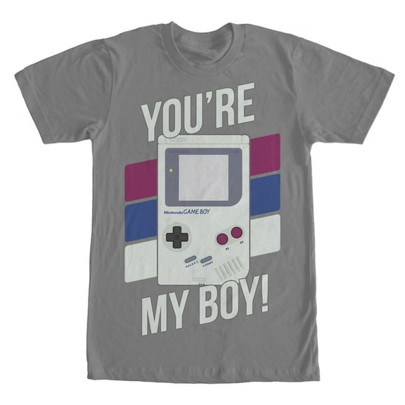Men's Nintendo Striped Game Boy You're My Boy  Graphic Tee Charcoal Small