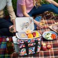 thumbnail image 5 of FORMRS Insulated Cooler Bag 24 Cans Capacity Soft Leakproof Lunch Box with Side Pockets, Blue Colorful Circles, 5 of 7