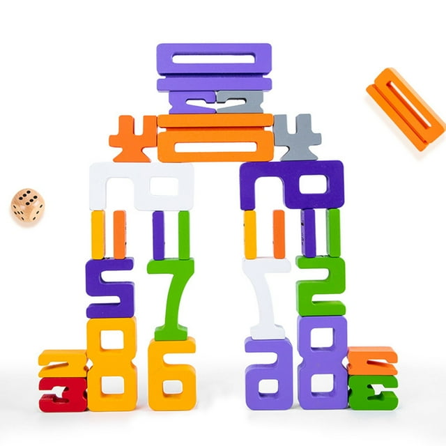 Building Numbers Wooden Number Stacking For Toddlers Building STEM Game Educational Learning Toys For Boys Girls Great Gifts
