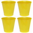 thumbnail image 2 of Sunnydaze Indoor/Outdoor Organizational and Decorative Galvanized Steel Bucket or Planter with Imprinted Hexagon Pattern - Yellow - 4pk, 2 of 8