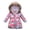 Hot Pink, variant on Kids Girl's Long Winter Coat Parka Jacket with Faux Fur Hood Puffer Jacket Toddler Floral Print Padded Coat Outerwear