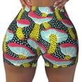 thumbnail image 2 of Picia Green Mushroom Printed Workout Shorts for Women Seamless Scrunch Butt Lifting High Waisted Yoga Gym Booty Running Moisture-wicking Short Pants-Small, 2 of 8