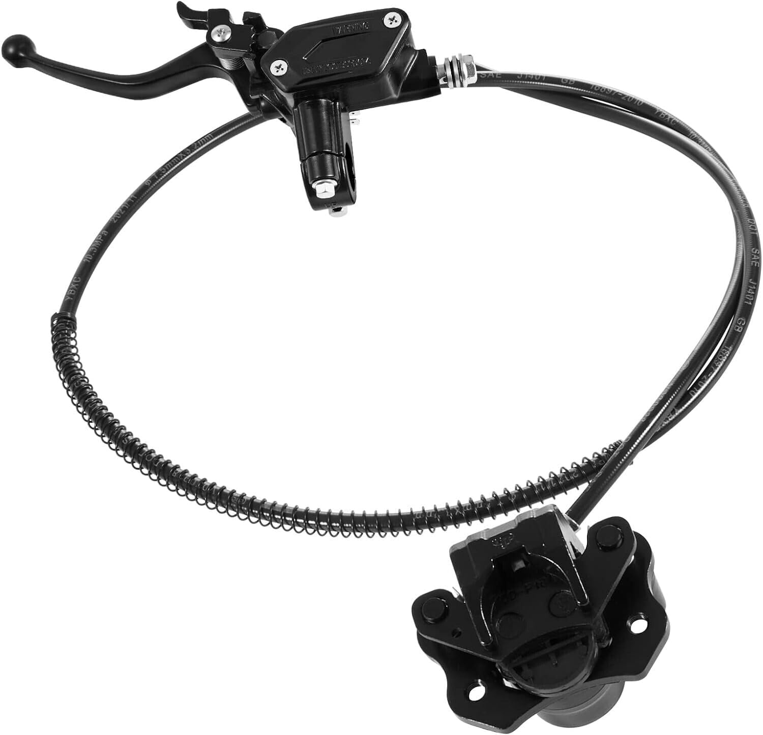 Rear Hand Hydraulic Disc Brake Master Cylinder Caliper Assembly with New Brake Pads for 50cc 70cc 90cc 110cc 125cc ATV Quad Taotao Sunl Roketa NST