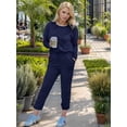 thumbnail image 3 of Weardear Womens Fall 2 Piece Outfits Lounge Sets Long Sleeve Crewneck Pullover Tops and Long Pants Tracksuits Sweatsuits, 3 of 7
