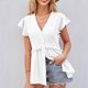 thumbnail image 5 of Camisetas de Manga Larga de Ajuste Seco para los Hombres, Suelto Casual Hoja Hueca Manga Cuello en V Manga Corta Superior para el Uso Diario de las Mujeres, 5 of 7