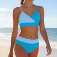 thumbnail image 2 of Purcolt Girls High Waisted Bikini Sets 2 Piece Color Block Swimsuits V Neck Adjustable Straps Bathing Suits Swimwear for Girl 5-16Y, 2 of 8