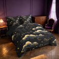 thumbnail image 2 of Homewish Clouds Stars Queen Bedding, Black and Gold Bedding Comforter Set Queen, Black Reversible 7-Piece, 2 of 7