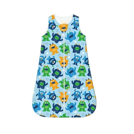 

Honeii Cartoon Monster Print Unisex Babies Sleepbag Wearable Blanket Baby Sleeveless Sleeping Bag-Large