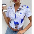 thumbnail image 2 of Camisa informal de temperamento con estampado floral de manga corta elegante y cómoda con cuello en V para mujer OAVQHLG3B Store lin121212, 2 of 5