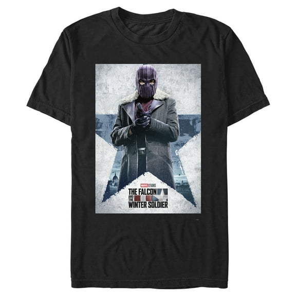 Men's Marvel The Falcon and the Winter Soldier Baron Zemo Poster  Graphic Tee Black X Large