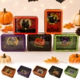 KLVCUPQ Rectangular Metal Tin Box with Clear Lid,Halloween Cookie Tin ...