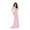 Pink, variant on Elegant Moments EM-1952 Mesh flyaway long gown with lace cups Black / S