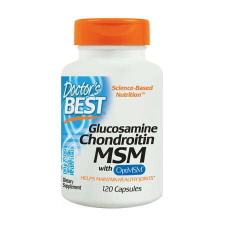 Doctor's Best Glucosamine Chondroitin MSM with OptiMSM, Joint Support, Non-GMO, Gluten Free, Soy Free, 120 (Best Quality Glucosamine Chondroitin Supplement)