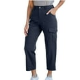 thumbnail image 4 of ShiShine Cargo Pants for Women Outdoor Hiking Camping Solid Color Pants with Pockets, 4 of 8